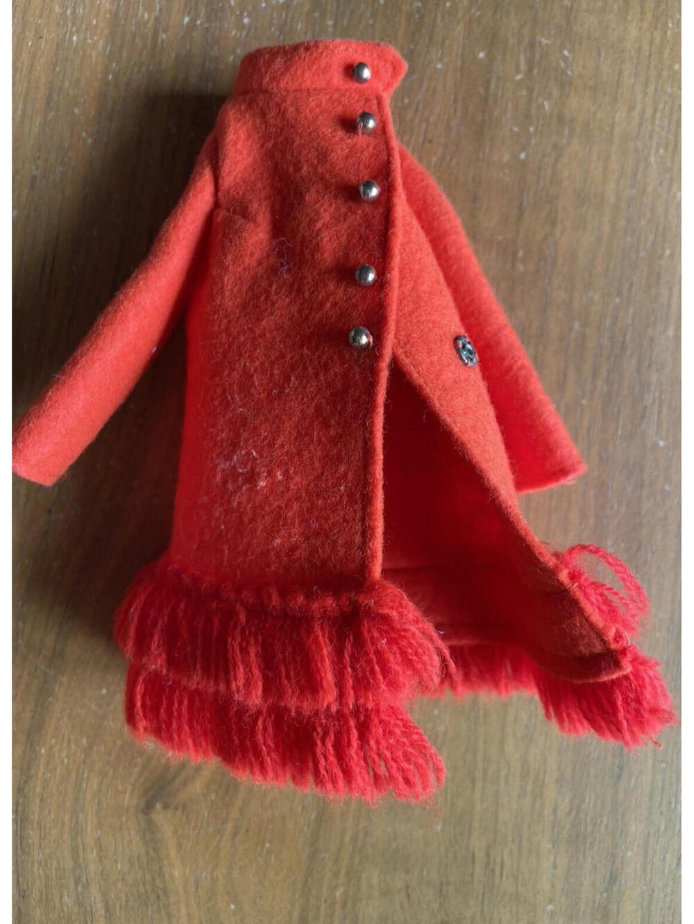 Barbie Doll Felt Orange Coat 1970 Vintage Barbie Doll Coat AS IS